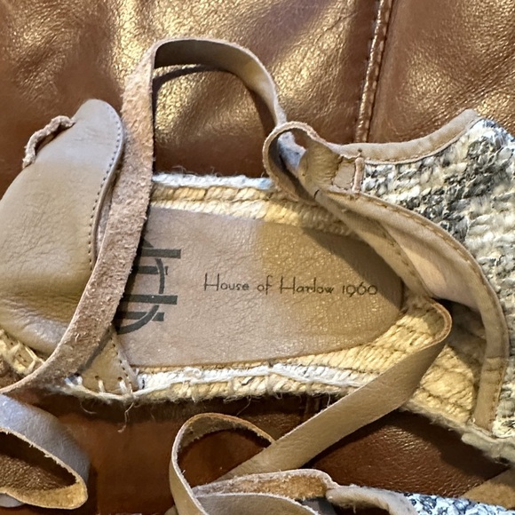 Silver Espadrille Lace-Up Flats - Picture 2 of 10